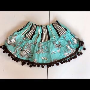 🦋🤎NWT Turquoise & Brown Girls Full Skirt-12M